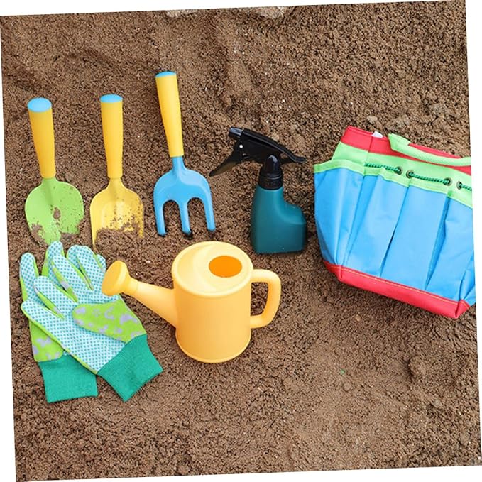 GALPADA 1set Boys and Girls Gardening Tools Set Hand Planting Kit Apron Shovel Rake and Garden Accessories for Boys and Girls Safe and Fun for Toddlers