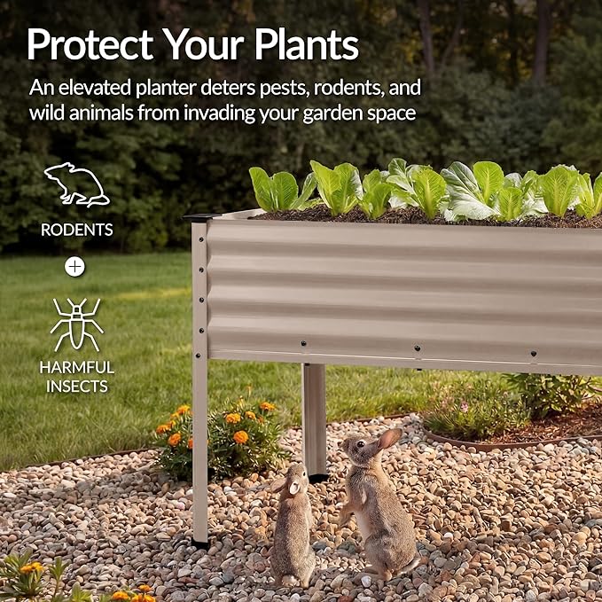 Best Choice Products 48x24x30in Galvanized Raised Garden Bed Metal Elevated Planter Box Vegetable Garden for Backyard Patio Balcony - Taupe