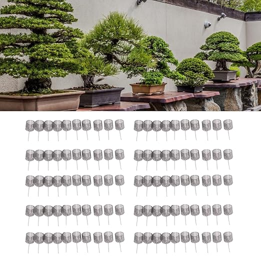 100Pcs Fertilizer Basket Fertilizer Mesh Baskets Automatic Planting Fertilizers Baskets Bonsai Fertilizer Box Column Shape Stainless Steel Fertilizer Baskets for Garden (S)