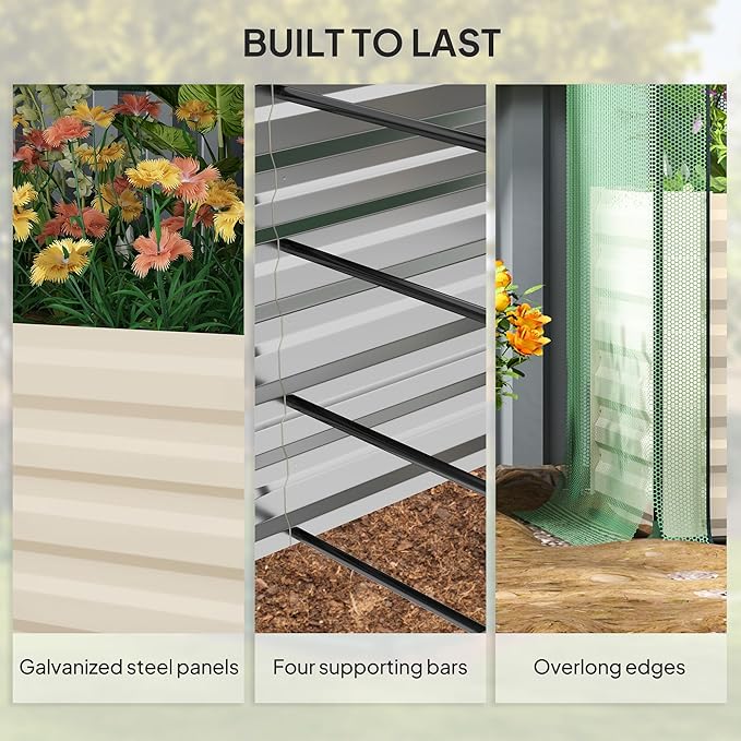 Galvanized Steel Planter BoxCrop Cage and Shade Cloth with Raised Garden Bed TT892