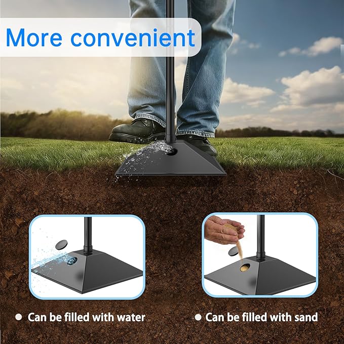 Heavy Duty Tamper Tool 8x8 Inch Steel Plate with 48 Inch Long Handle Hand Soil Compactor for Rammed Earth Construction Garden Landscaping Gravel &amp Dirt Leveling