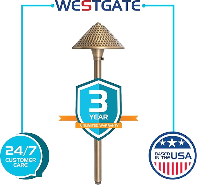 Westgate Lighting LED Area Light- Built-in Integrated LED Outdoor Light - 4 Height of Stem-Solid Brass Antique Bronze Finish Landscape Light- 12V of AC/DC Current (4)