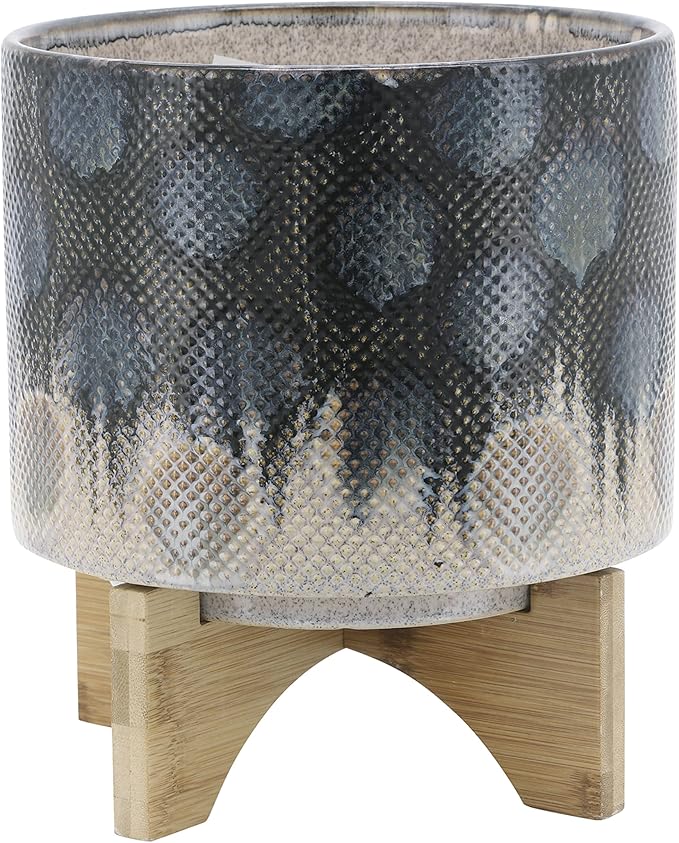 Generic  8 Snakeskin Planter W Stand Blue