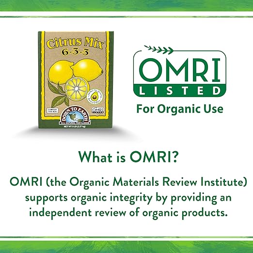 Down To Earth All Natural Fertilizers Organic Citrus Mix - Plant Food for Lemons Limes Oranges and Avocados 6-3-3 5 lb