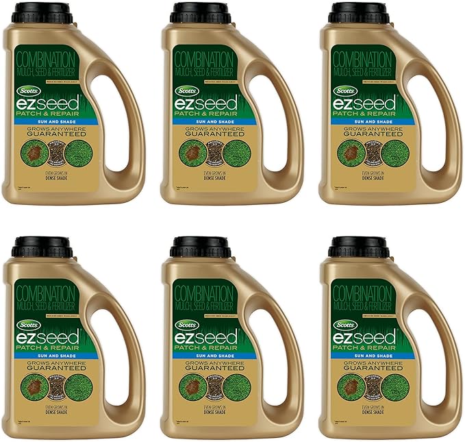 Scotts EZ Seed Patch &amp Repair Sun and Shade Combination Mulch Seed and Lawn Fertilizer 3.75 lbs. (6-Pack)