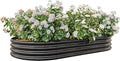 Donext Raised Garden Bed Outdoor Oval Large Metal Raised Planter Bed for for Plants Vegetables and Flowers - Black