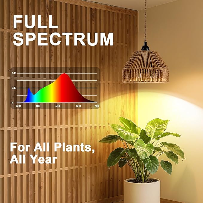 30W Suspended Indoor Plant Growth Light 24-Hour Cycle Timer 4000k Full Spectrum LED Suitable for Large Tall Plants Gardens Flowers and greenhouses Suspended Plant Pendant Light