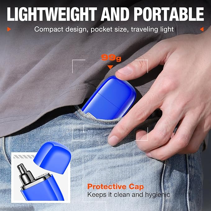 yoose Alloy Nose Hair Trimmer Portable Nose Hair Trimmer for Men Women Rechargeable Washable Nose Trimmer Detachable Head Easy to Clean Travel Size Dual Edged Blades Painless Trimming Blue