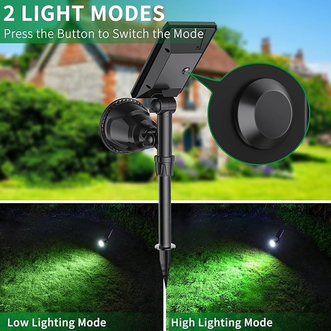 JSOT 600 LM Solar Spotlights Outdoor for GardenIP65 Waterproof Solar Spot Lights Landscape Lighting for Walkway Wall Garden Backyard Path Pathway Driveway 18LED Beads Cool White 4 Pack