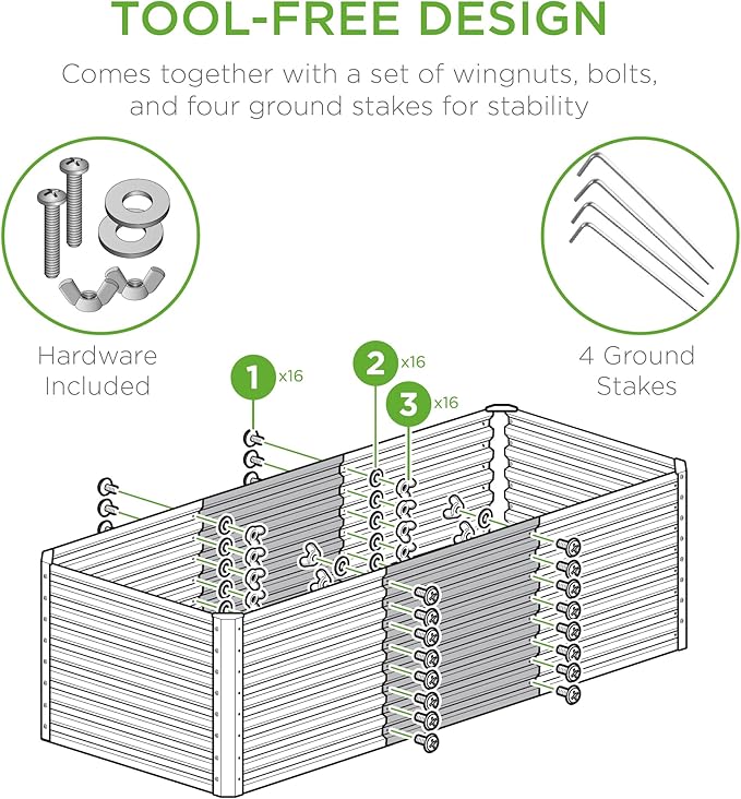 Best Choice Products 4x2x2ft Outdoor Metal Raised Garden Bed Deep Root Planter Box for Vegetables Flowers Herbs and Succulents w/ 119 Gallon Capacity - Beige