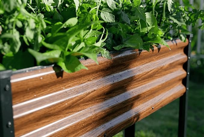 SnugNiture Raised Garden Bed with Legs 48×18×32in Outdoor Metal Elevated Raised Planter Box for Backyard Patio Balcony