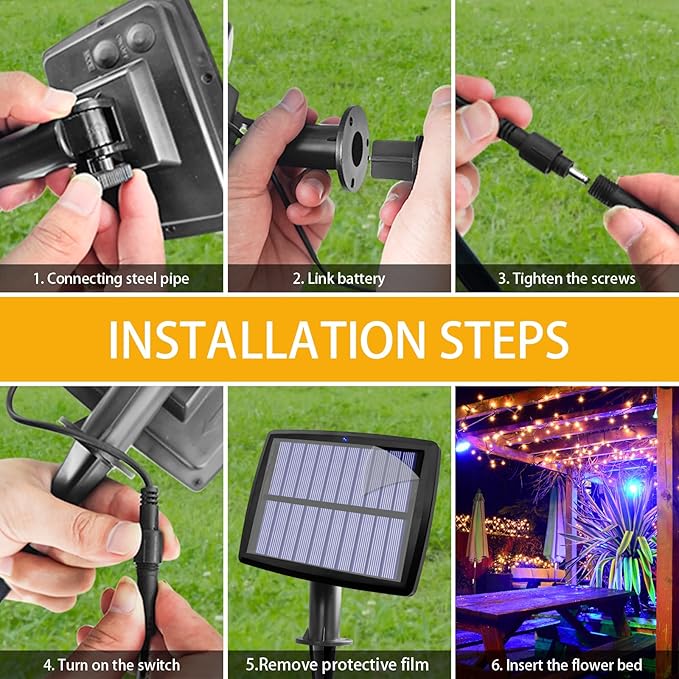 AVEKI Solar Pond Spotlights 12 LED Solar Underwater Lights with Dual Head Waterproof Submarine Landscape Spotlight Security Lighting for Outdoor Patio Ganden Fountain Pond… (RGB Dual Head)