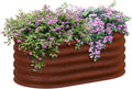 3.5' x 2' x 1.4' Galvanized Raised Garden Bed Kit Outdoor Metal Elevated Planter Box with Safety Edging Easy DIY Stock Tank for Growing Flowers Herbs &amp Vegetables Brown