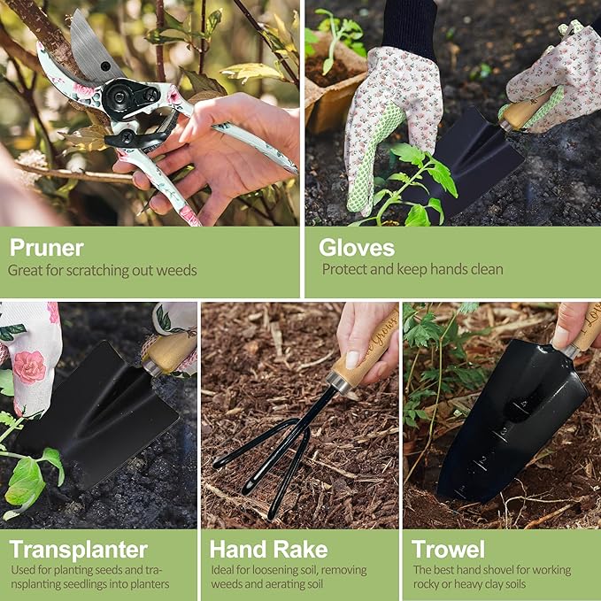 Gifts for Grammy Mothers Day Gardening Kit Grammy Gifts from Grandkids Floral Gardening Tools and Durable Garden Tools Organizer Tote Ideal Gardening Gift for Women on Birthday Plant Lover Present