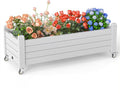 EasyUp Horticulture Garden Planter Box Divisible Resin Planter Box for Backyard Patio Balcony with 4 Legs and 4 Swivel Lockable Wheels(Ashen43.31 * 17.72 * 17.56)