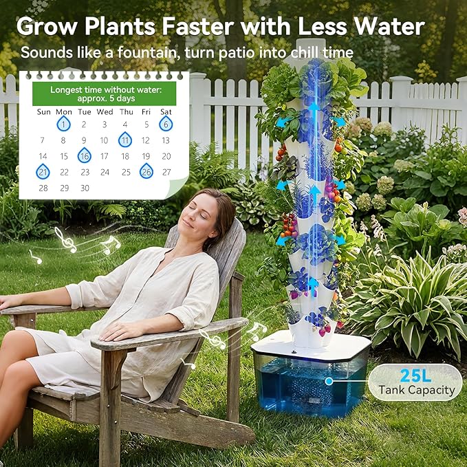 BAOSHISHAN 60 Cells Seed Starter Tray and 40 Pods Hydroponic Tower