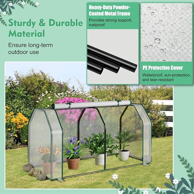 S AFSTAR Raised Garden Bed with Greenhouse Cover Elevated Wooden Planter Box 47”L x 24”W x 30”H Outdoor Gardening Planting Bed for Vegetables Flowers &amp Herbs Grow Backyard Patio Lawn