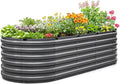 KING BIRD Raised Garden Bed Kit 2025 Upgraded Quick-Setup Galvanized Planter Garden Box Outdoor for Gardening Vegetables Flowers 94x36x23 in Dark Grey