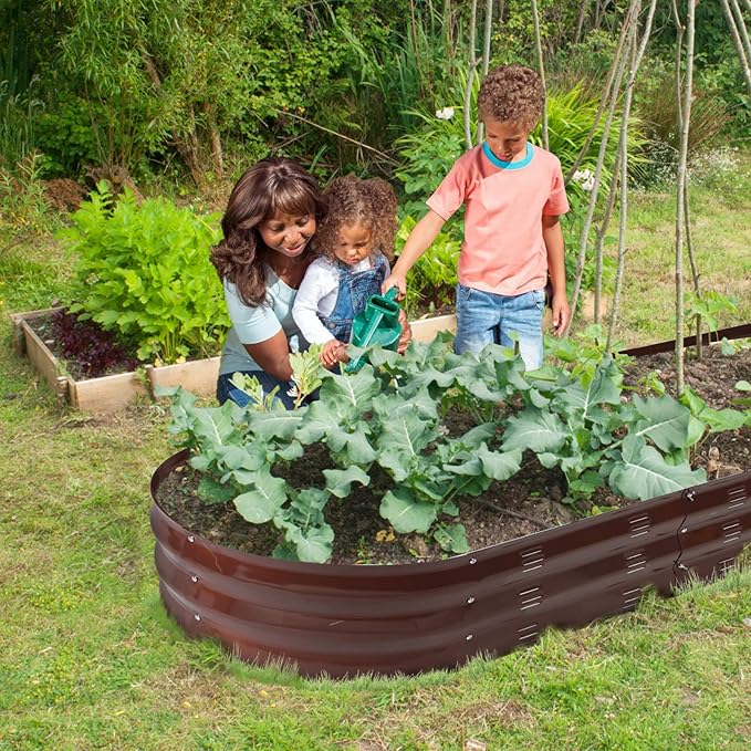 GADI 67-Inch Raised Garden Bed Metal Planter Box for Vegetables and Flowers Large Outdoor Gardening Kit Easy DIY Assembly Weather-Resistant &amp Rust-Proof