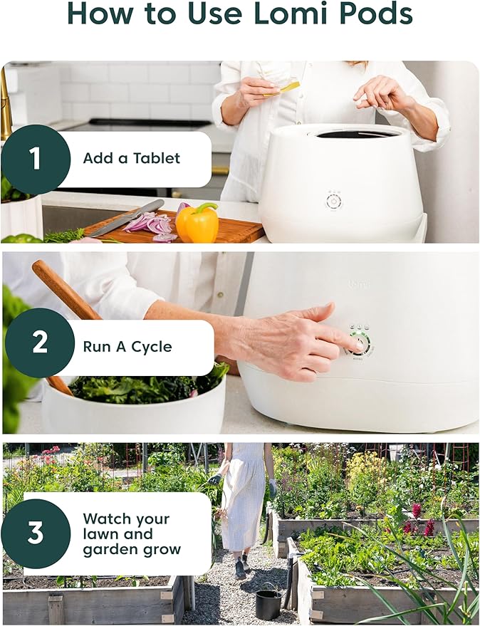 Lomi Pods | Made in The USA | Lomi Pods Turn Your Food Scraps into Nutrient-Rich Plant Food | (45 Cycles)