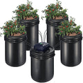 RDWC Hydroponics System Recirculating Deep Water Culture 4 Buckets 5 Gal