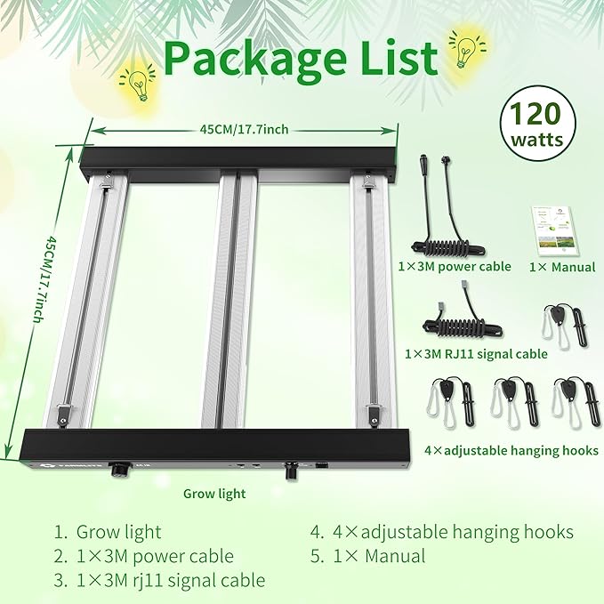 FARMLITE Grow Light Bars Full Spectrum Led Grow Lamps Grow Lights for Indoor Plants Dimmable Daisy Chain for Grow Lights
