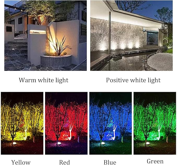 5W LED Landscape Step Lights - Rectangular IP65 Waterproof Underground Stair Lamp for Outdoor Use (Red White Light 5W-12V)