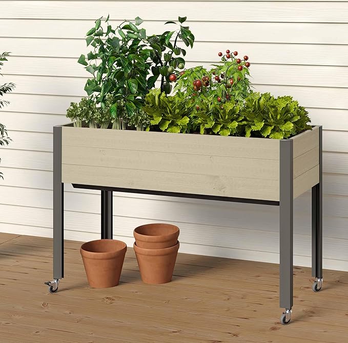 CedarCraft Self-Watering Raised Garden Bed (21 x 47 x 32H) - Container Gardening with The Convenience of a Self-Watering Irrigation System. Made in Canada.