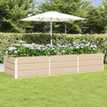94.5 x 31.5 x 17.7 in Metal Raised Garden Bed Large Trough Planter for Vegetables Herbs &amp Flowers Modern Ivory Steel Planter Box for Patio Terrace or Indoor Décor