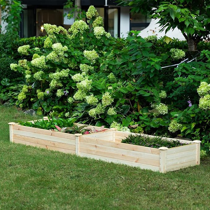 Raised Garden Bed Elevated Wood Planter Box Outdoor and Indoor Planter Box Patio Garden Grow Bed for Vegetable Flower