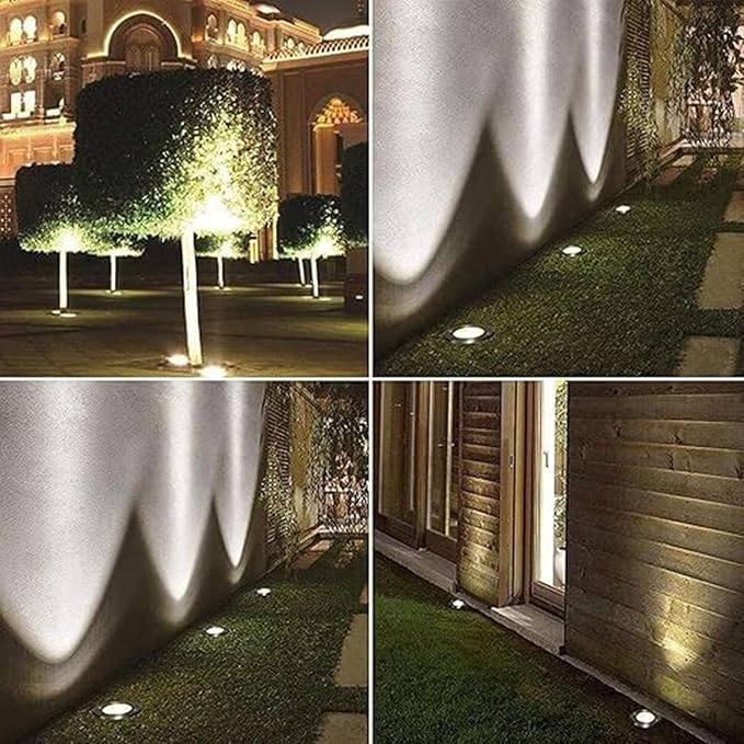 4PCS LED Outdoor Spotlight Ground Landscape Lights IP67 Waterproof Waterproof Recessed Floor Spotlights 5W Buried Yard Floodlight for Garden Yard Construction(White Light5W(AC85-265v))