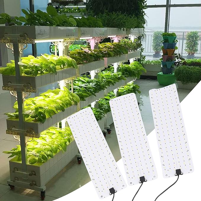 LED Grow Light Full Spectrum Indoor Plant Growing Lamp with Timer High PPFD Energy Saving11.8x3.1inch Plant Grow Lights for Seed Starting Vegetables Flower (3 Head)