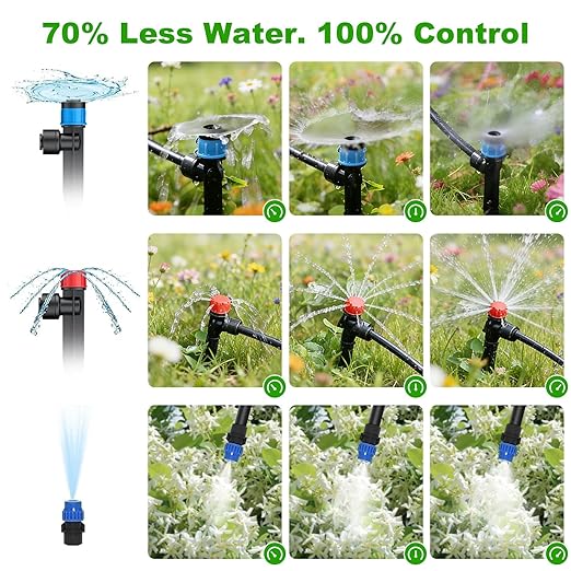 236FT Drip Irrigation System Kit New Quick-Connect Automatic Garden Watering Misting System for Greenhouse Yard Lawn Plant with 5/16 inch Hose 1/4 inch Distribution Tubing and Accessories