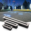 Buried Lights - LED Landscape Lights Outdoor Stainless Steel Long Strip Decorate Light Ip67 ?Waterproof Embedded Aisle Steps Corridor Strip Spotlight Wall wasWhite-3w