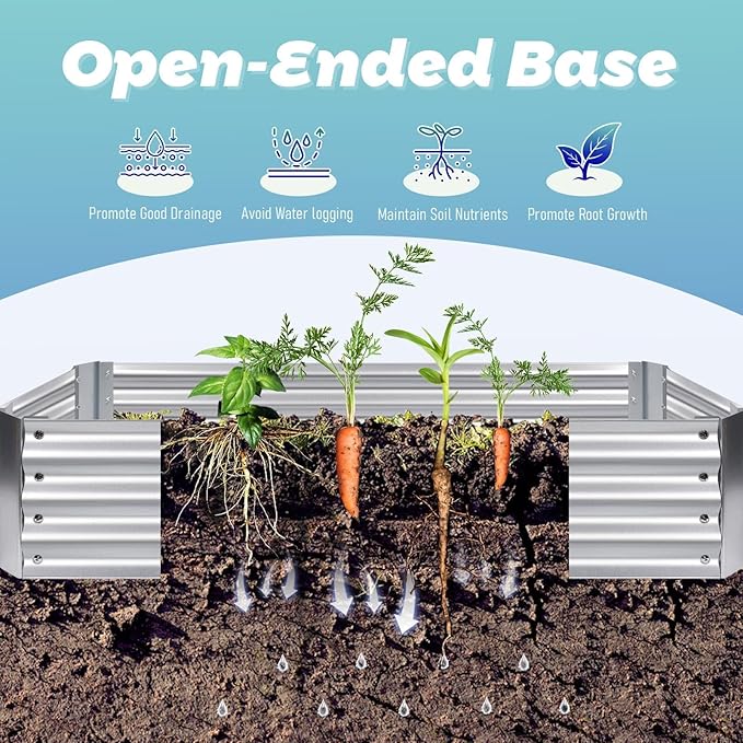 Galvanized Steel Raised Garden Bed with Mini Greenhouse Outdoor Metal Planter Box Kit with Large Roll-up Cover 73x 38x 36 Planter Raised Bed for Flower Vegetable Fruit (Green)