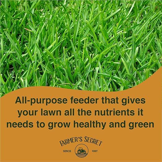 Farmer’s Secret Lawn Booster Fertilizer - Super Concentrated - All Around Fertilizer for all Types of Lawns and Turfs (128oz)