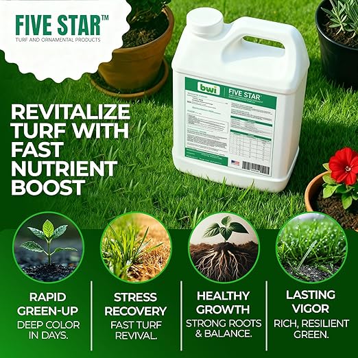 LQ Iron 12-0-0 Liquid Fertilizer for Rapid Green-Up &amp Chlorosis Correction - Perfect Nitrogen Fertilizer with 6% Iron 2% Manganese &amp Low pH for Turf Trees &amp Ornamentals - 1 Gallon