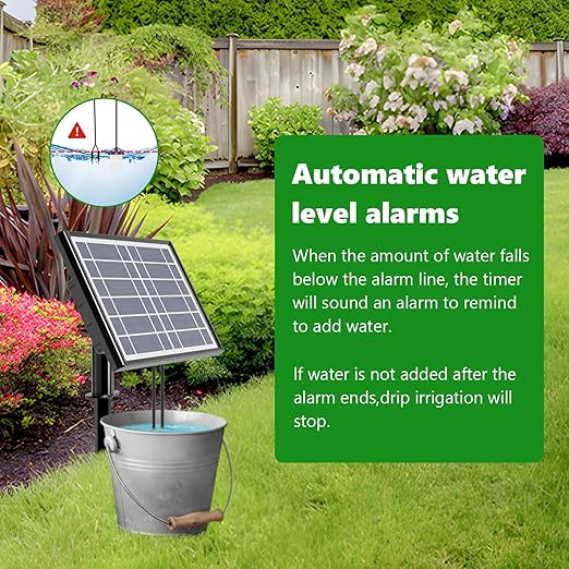 49FT Solar Drip Irrigation Kit System 900ml/min Garden Watering System3W 3000mAh Larger CapacityAutomatic Raised Bed Watering System for 15 Potted Plants