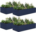 8x4x2 ft Outdoor Raised Garden Bed Large Metal Planter Raised Beds Planters for Outdoor Plants for Vegetables Flowers Herbs Fruits and Succulents.(4 PcsBlue)