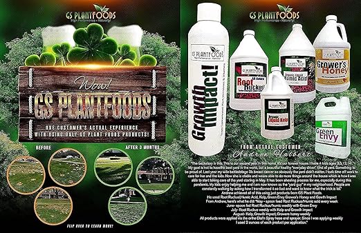 GS Plant Foods Root Ruckus Compost Fertilizer Organic Plant Food - Turbo Charged Compost for Plants - Humic Acid &amp Sea Kelp Nutritional Root Supplement for Lawns Soil Shrubs &amp Vegetables - 5