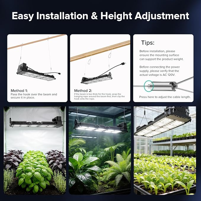 SANSI Grow Lights for Indoor Plants 200W Plant Lights for Indoor Growing Full Spectrum High PPFD IP65 Dimmable Auto On Off Growing Lamp for 2x4/3x3ft Grow Tent Seed Starting Vegetables Bloom