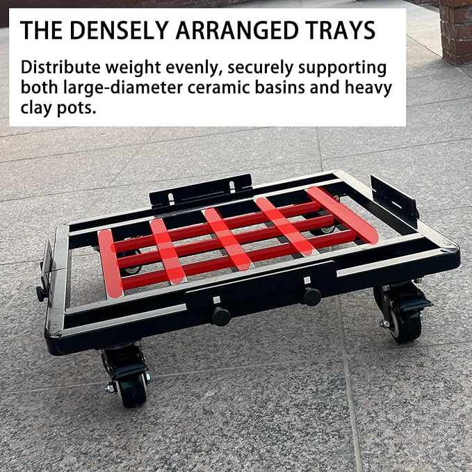 22 Plant Caddy with Wheels Heavy Duty Metal Rolling Plant Mover Stand Indoor Outdoor with Lockable Caster Wheels Large Plant Pots Parasol Stands and Bases or Plant Stand