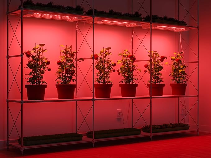 Good Earth Lighting 24-in 4-Light 69-Watt Red Spectrum LED Grow Light 92 PAR/PPF Auto On/Off Timer Linkable White