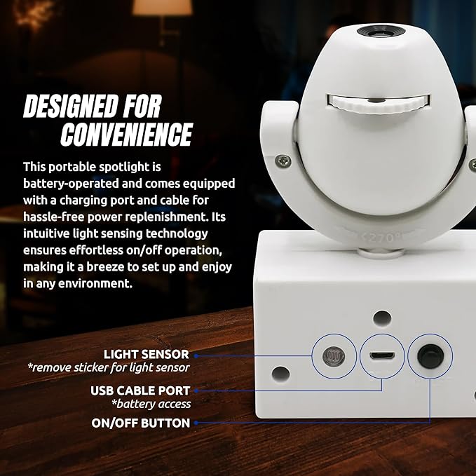 Sporticulture NCAA American Football Kentucky (UK) - Adjustable Led Mini Spotlight Projector with 6 Team Logo Designs - Portable &amp Rechargeable Spotlight - Battery-Operated - 4.375” x 3.125”