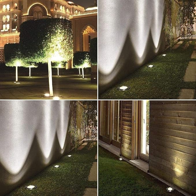 4pcs LED Landscape Flood Lights - Waterproof 5W Outdoor Spotlight for Garden and Yard - IP67 Recessed Lighting with CE ROHS FCC Certification (Blue 12V &amp Green 24V)
