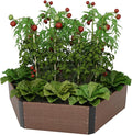 GarveeLife Hexagon Raised Garden Bed Kit 6-Panel Wood Look Planter Box for Indoor &amp Outdoor Use 11.8 Inches Deep Large Herb &amp Vegetable Grow Bed for Patio Balcony Yard