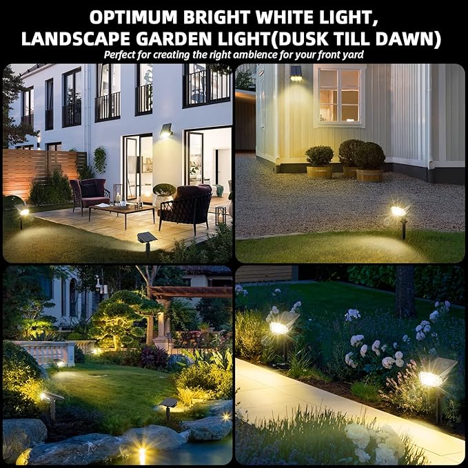 3 Brightness Modes Solar Outdoor Lights with Super Bright 40LEDs 360 Adjustable Lighting Angle USB Charging Longer Working Time Waterproof Patio Porch Driveway