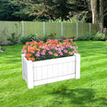 Windscreen4less 1 PC 43x20x20 Vinyl Raised Bed White Planter Box for Patio Balcony Deck Vegetables Herbs and Succulents Outdoor Indoor