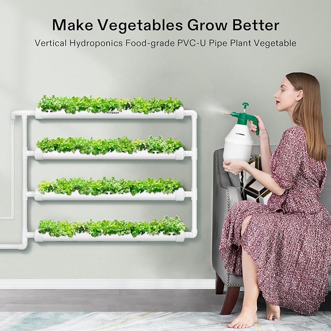 VIVOSUN Wall-Mounted Hydroponic Grow Kit and Plant Food Nutrients Base A(4-0-1) &amp B(1-4-2) Bundle All Purpose Liquid Fertilizer Hydroponic Plant Food Supports Vegetative and Flowering Stages