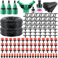 VIHOSE 328 FT Drip Irrigation System Kit 1/4 Blank Distribution Tubing Automatic Garden Watering Sprinkler System Sprinkler Kit for Garden Raised Bed Greenhouse Yard Lawn Plant Misting System